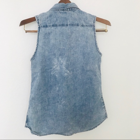 H&M Studded Chambray Button Down Tank - Picture 5 of 5